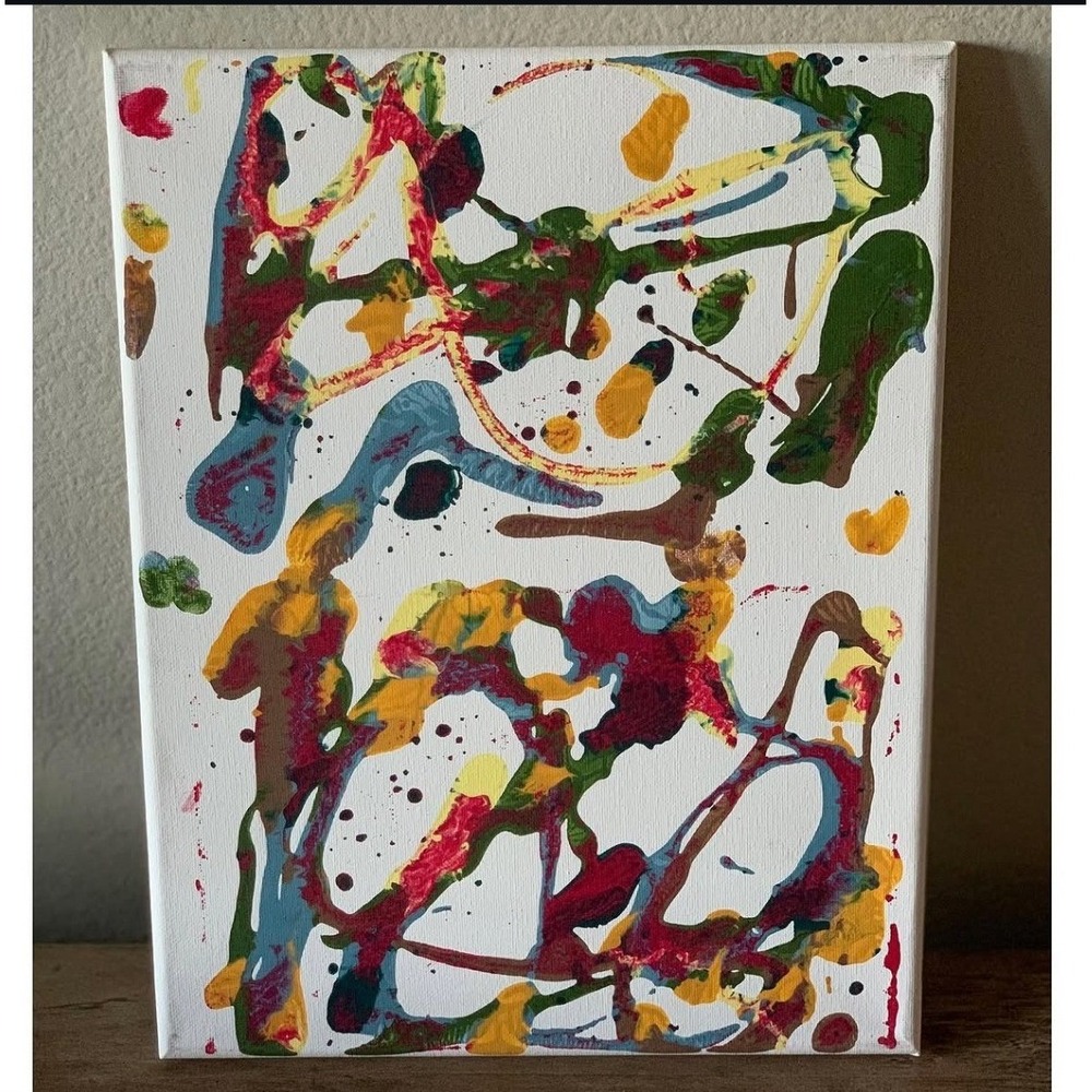 Original Abstract Painting 11x14 Canvas Art "Summer Sky"